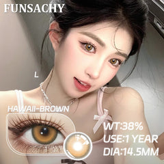 Qfdian 1 Pair Myopia 0~-8.00 Degree Color Contact Lenses for Eyes Natural Lenses with Prescription Diopter Eye Contacts Yearly