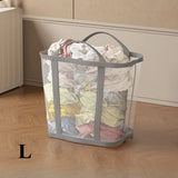 Qfdian  Foldable Mesh Laundry Basket Portable Storage Bag Space Saving Organizer for Clothes Home Travel Laundry Room Large Capacity