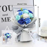 Qfdian  Artificial Soap Flower Preserved Bouquet Rose Realistic Mothers Day Valentines Day Anniversary Wedding Romantic Gift Decoration