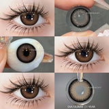 Qfdian   2Pcs Natural Gray Contact Lenses Yearly Brown Colorcon Makeup Blue Pupils Green Lens for Eyes High Quality Soft Contact
