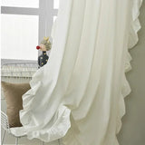 Qfdian  New Ruffled Cotton Linen Curtain Indoor Decorative Partition Floating Window Shade Minimalist Semi Blackout Versatile Sunblind