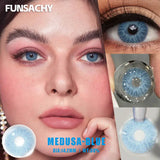 Qfdian  2pcs Colorcon Contact Lenses Gray Pupils for Eyes Fashion Color Contact Lenses Eye Makeup Beauty Cosmetics Blue Lenses