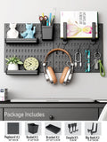 Qfdian Pegboard Combination Wall Organizer Kit and Accessories,Wall Mount Display Peg Board Panel Organizer and Storage for Home Office