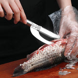 Qfdian Stainless Steel 3 in 1 Fish Scale Knife Sawtooth Peelers Scraping Boning Filleting Fish Scale Remover Tools Kitchen Accesories