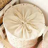 Qfdian 3 Sizes The beam port Linen Multi-function Handle Stackable storage barrel Laundry basket Toy Storage box storage basket
