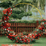 Qfdian  Metal Balloon Arch Support Kit Outdoor Wedding Arch Circle Backdrop Decoration Birthday Party DIY Decor Stand Flower Decoration