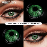 Qfdian  1 Pair Big Black Contact Lenses Beautiful Pupils for Eyes Colored Softlens Natural Brown Grey Lens Contacts Yearly Lens