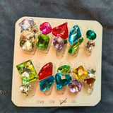 Qfdian 10Pcs High Quality Handmade Press on Nails Colorful Angel Heavy Industry Purple Sparkling Alien Diamond Nail Art Shows White