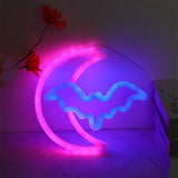Qfdian  Halloween Ghost Shaped LED Neon Light USB Rechargeable Battery Powered Night Lamp for Wall Window Door Decor Romantic Atmosphere