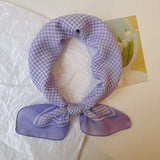 Qfdian  Printed fresh and sweet childlike style small square scarf for women spring and autumn new neck scarf sun protection scarf