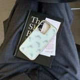 Qfdian  Cute niche blue bottom dolphin ring bracket is suitable for Apple 16promax mobile phone case iPhone15pro new model