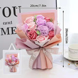 Qfdian  Artificial Soap Flower Preserved Bouquet Rose Realistic Mothers Day Valentines Day Anniversary Wedding Romantic Gift Decoration