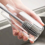 Qfdian Silicone Cup Brush Milk Bottle Cleaning Brush Long Handle Water Bottles Cleaner Glass Cup Cleaning Brush Kitchen Cleaning Tools