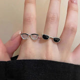 Qfdian  Sunglasses Ring Fun Personality Open Adjustable Gold Plated Alloy Minimalist Chic Lightweight Unisex Daily Statement Jewelry