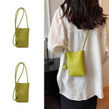Qfdian Women PU Leather Small Crossbody Bag Fashion Designer Cell Phone Bag Lightweight Simple Shoulder Bag Ladies Travel Purse