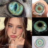 Qfdian  1 Pair Big Eyes Colored Contact Lenses Natural Brown Eyes Lens Gray Pupils Eyes Makeup Korean Style Contact Yearly Use