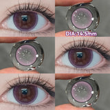 Qfdian  1 Pair Halloween Contact Lenses Beauty Eye Color Lenses Cosplay Pupils Myopia Lens with Prescription Natural Blue Lens