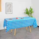 Qfdian  1/2/3pcs Disposable Red Gingham Plaid Table Cloths for Parties, Rectangle Party Table Cover for Picnic Farm Birthday Wedding,