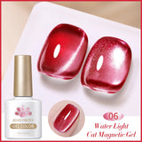 Qfdian 10ml Rainbow Purple Water Light Cat Magnetic Gel Nail Polish Shining Super Sliver-light Holographics Soak Off UV Gel