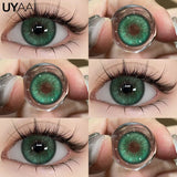 Qfdian  Contact Lenses Cosmetic Green Contact Lenses Makeup Colored Pupils Cosplay Lenses Cosmetics Beauty Woman Colored Lenses