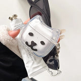Qfdian Lnteresting Transparent Line Dog Pattern Hard Silicone Headphone Protection Case for AirPods 1 2 3 4 Pro 2 Shell Cute Cat Cover