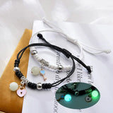 2PC/Set Luminous Star Couple Bracelet Moon Heart Bracelet Creative Adjustable Lover Charm Bracelet Friendship Jewelry Gifts
