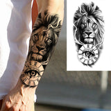 Qfdian  Realistic Fake Peony Temporary Tattoos For Women Girl Black Rose Elephant Flower Tattoo Sticker Tiger Anemone Tatoos Half Sleeve
