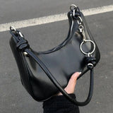 Qfdian Y2k Aesthetic Casual Top-Handle Bags Office Lady Office Lady Fairy Chic Shoulder Underarm Bag Luxury Design Purses and Handbags