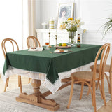 Qfdian White Lace Tablecloth French Style Meteor Shower Coffee Table Dressing Table Cover Cloth for Wedding Party Christmas Decorations