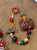 Qfdian  Cute Cookies Mobile Phone Chain,Wool Felt Pendant Lanyard Charm Strap Wrist Bead Hanging,for Camera Bag Pendant Lanyards