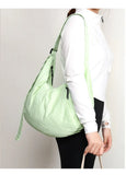 Qfdian High-capacity Solid Simple Shoulder Bags Men Women Nylon Casual Travel Hobo Bag Y2k Aesthetic Vintage Casual Handbags Crossbody
