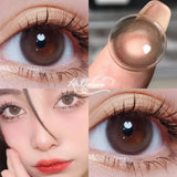 Qfdian  2pcs/pair Brown Colored Contact Lenses For Eyes Natural Black Lenses Big Eye Makeup Cosmetic beauty blue Contact Lenses