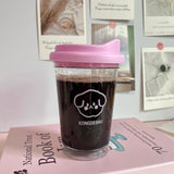 Qfdian  Korea Simple Iced American Coffee Cup Tritan Plastic Water Bottle For Women Transparent Coffee Cup Office Milk Matcha Tea Drink