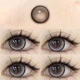 Qfdian 1 Pair Myopia Colored Contact Lenses Red Blue Natural Look Pupils Beauty Color Lens Big Eyes Contacts Cosmetics Yearly