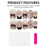 Qfdian  10PCS Handmade Press on Nails Sweet Cute Bow Decor Short Cat Eyes False Nails for Girl Women Wearable Reusable Ins Fake Nails