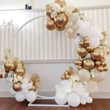 Qfdian  156Pcs White Gold Balloons Garland Arch Kit,for Student School Wedding Birthday Party Graduation Christmas Halloween Decoration