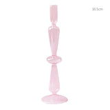 Qfdian Taper Candle Holders Glass Candlesticks for Home Wedding Table Decoration Glass Vase Table Bookshelf Candles Stand