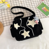 Qfdian  Girls Kawaii Pendant Star Shoulder Bags Women Japanese Casual Fashion Crossbody Bag Y2k Streetwear Tote  for College Student