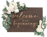 Artificial Wedding Arch Flowers Kit Boho Dusty Rose Blue Eucalyptus Garland Drapes for Wedding Decorations Welcome Sign