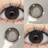 Qfdian  2PCS New Gray Prescription Contact Lenses Fashion Pupils Cosmetics Eye Color Lenses Myopia Colored Contact Lenses Brown
