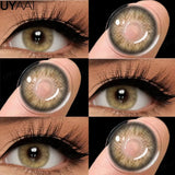Qfdian  Contact Lenses NEW Color Contact Beauty Eye Color Lenses Colorcon Water Light Brown Eye Lenses Gray Natural Contact Lenses