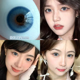 Qfdian  2pcs/pair Gray Colored Contact Lenses for Eyes Beauty Purple Halloween Makeup Lens Natural Look Brown Blue Big Eye Lens