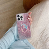 Qfdian Pink shiny two colorful fishes phone case for iphone 14 13 15 pro max 15pro 13pro 14pro 12pro 15promax 12 neo-chinese coque capa