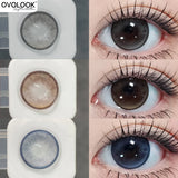 Qfdian  1Pair Real Color Eye Lenses Myopia Pink Blue Contact Lenses Eye Color Lenses Makeup Pupils Graduate Lenses Fast Shipping