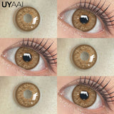 Qfdian  1 Pair Color Contact Lenses Makeup Blue Pupils Natural Brown Lenses High Quality Green Color Eye Lens Cosmetic Colorcon