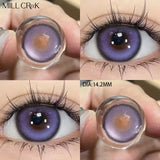 Qfdian Color Contact Lenses yearly Myopia Lenses with Diopter Enlarge Bright Cosmetic Power Lens Make Up for  Beautiful Eyes