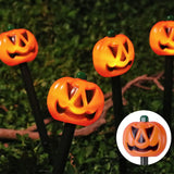 Qfdian  Waterproof Solar Halloween Pathway Stake Lights Pumpkin Ghost Mummy Witch Design Outdoor Garden Yard Party Decoration Lights