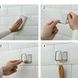 Qfdian Kitchen Sink Accessories organizer shelf Sponges Drain Drying Rack Stainless Steel Kitchen Sponges Holder Self Adhesive Sink