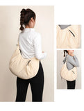 Qfdian High-capacity Solid Simple Shoulder Bags Men Women Nylon Casual Travel Hobo Bag Y2k Aesthetic Vintage Casual Handbags Crossbody