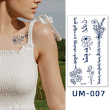 Qfdian  Herbal Juice Tattoo Sticker Long Lasting 15 Days Waterproof Fake Tattoo Sweatproof Snake Flower Temporary Tattoo For Men Women